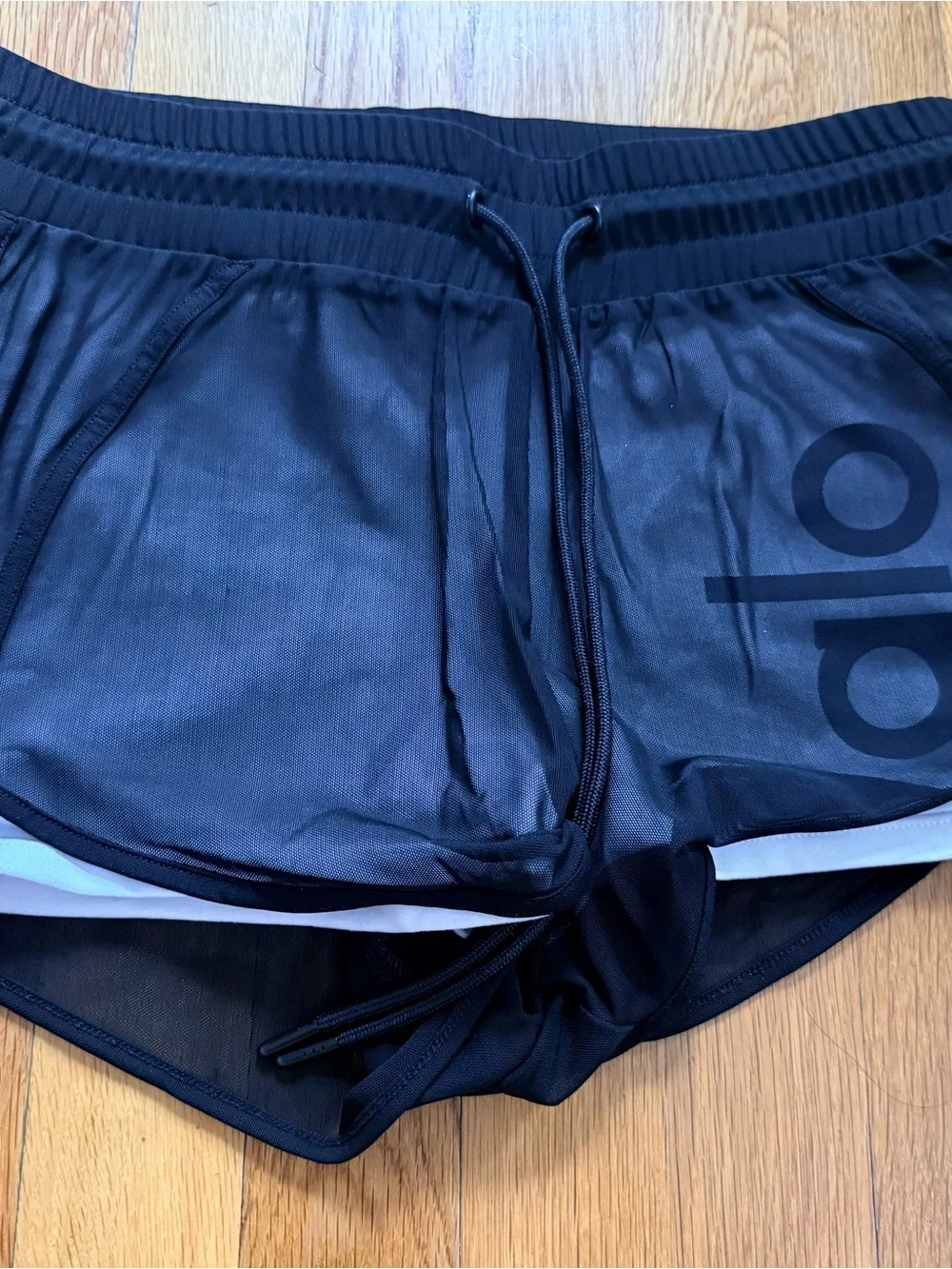 Alo Yoga Ambience Mesh Overlay Shorts